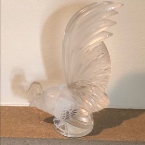 Lalique Crystal Bantum Rooster Sculpture Clear